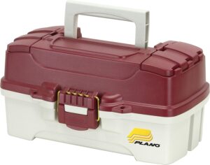 Plano 1-Tray Tackle Box with Dual Top Access, Red Metallic/Off White